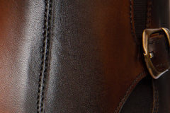 The Royal Hand Craft Tan Leather Double-Buckle Chelsea Boot - Vinci Leather