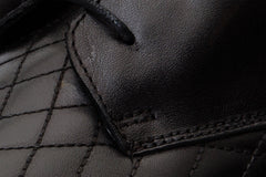 The Zeus Black Leather Lace-Up Boot with a Zipper - Vinci Leather