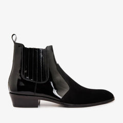 The Sorhag Black Suede Leather Dress Boot - Vinci Leather