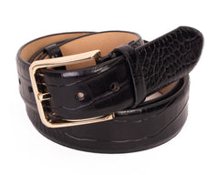The Monaco Black Leather Belt - Vinci Leather