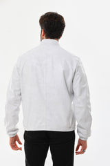 The Como Reversible White Black Leather Bomber Jacket - Vinci Leather