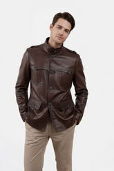 The Montclair Brown Leather Jacket - Vinci Leather