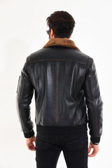 The Northway Vintage Black Lambskin Leather Jacket - Vinci Leather