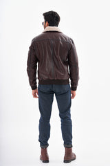 The Northway Brown Lambskin Leather Jacket - Vinci Leather
