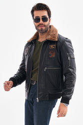 The Northway Black Lambskin Leather Jacket - Vinci Leather