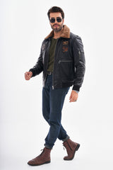 The Northway Black Lambskin Leather Jacket - Vinci Leather