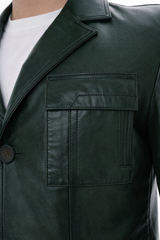 The Ravenna Green Leather Jacket - Vinci Leather