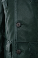 The Ravenna Green Leather Jacket - Vinci Leather