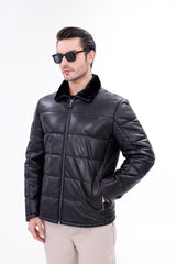 The Valtina Black Shearling Jacket - Vinci Leather