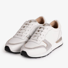 The Masal White Leather Sneaker - Vinci Leather
