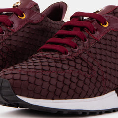 The Scarlet Burgundy Leather Sneaker - Vinci Leather