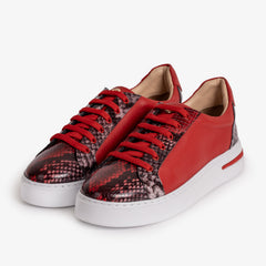 The Burano Red Leather Sneaker - Vinci Leather