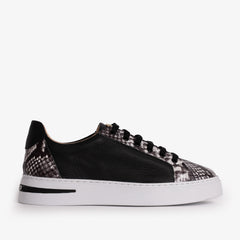The Burano Black White Leather Sneaker - Vinci Leather