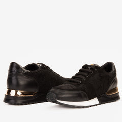The Noir Black Leather Sneaker - Vinci Leather