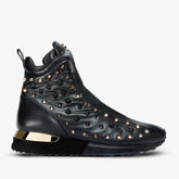 The Infanta High-Top Black Spike Leather Sneaker Limited Edition - Vinci Leather