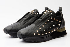 The Infanta Black Spike Leather Sneaker Limited Edition - Vinci Leather