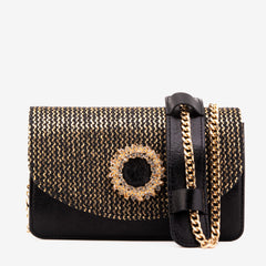 The Valencia Black Gold Handbag - Vinci Leather