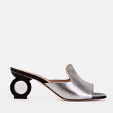 The Tory Silver Leather Sandal - Vinci Leather