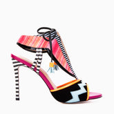 The Santa Amaro Multicolor T-Strap Lace-Up Leather Sandal - Vinci Leather