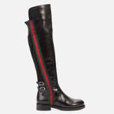 The Manhattan Luxe Black Leather Knee - High Boot - Vinci Leather