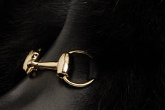 The Izmir Black Leather Natural Fur Mid Calf Boot - Vinci Leather