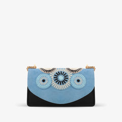 The Parama Blue Suede Leather Handbag - Vinci Leather