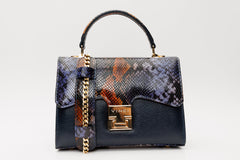 The Venezia Navy Blue Leather Handbag - Vinci Leather