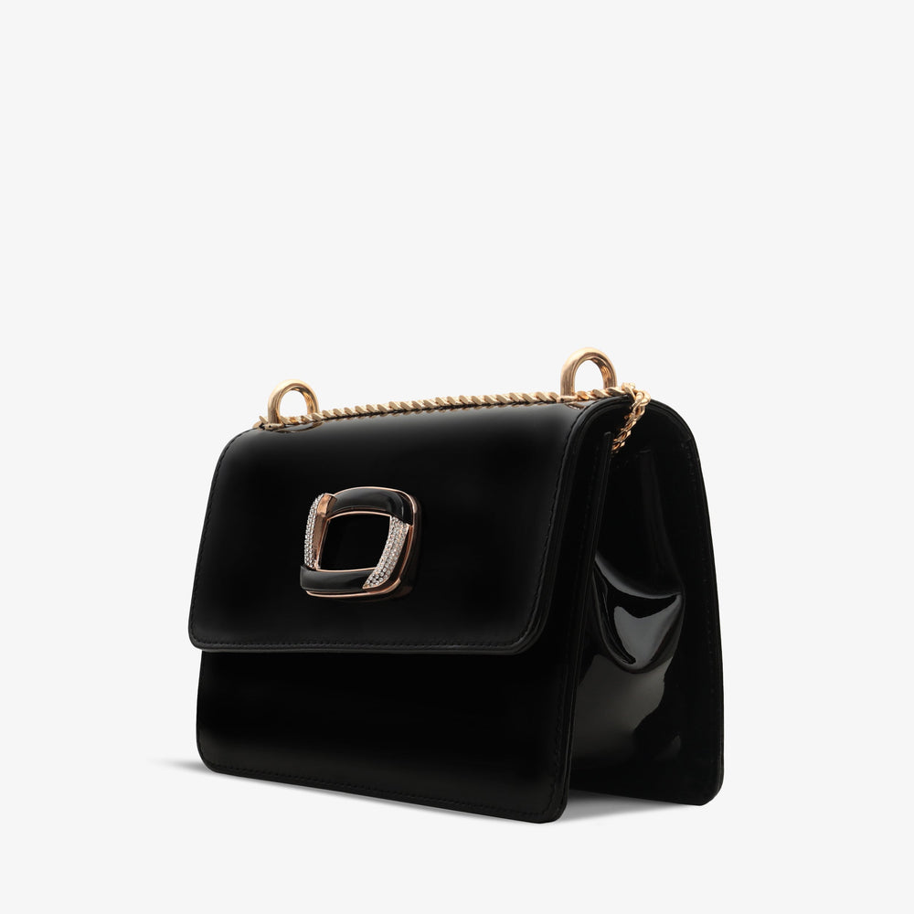 The Ferrara Black Patent Leather Handbag - Vinci Leather