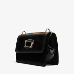The Ferrara Black Patent Leather Handbag - Vinci Leather