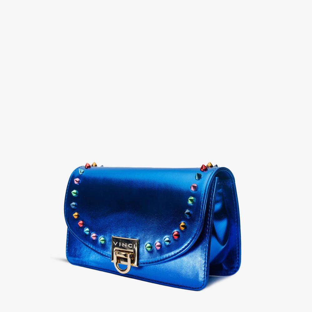 The Caris Sax Blue Leather Handbag - Vinci Leather