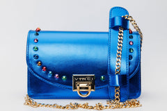 The Caris Sax Blue Leather Handbag - Vinci Leather