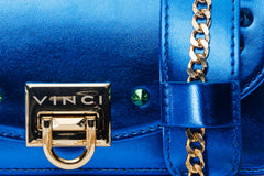 The Caris Sax Blue Leather Handbag - Vinci Leather