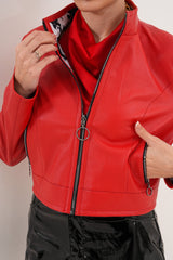 The Elvaris Reversible Red Leather Jacket - Vinci Leather