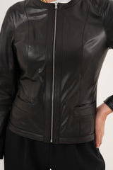 The Nyvessa Black Leather Jacket - Vinci Leather