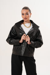 The Ravessa Reversible Black Leather Jacket - Vinci Leather