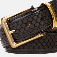 The Imperial Black Leather Belt - Vinci Leather