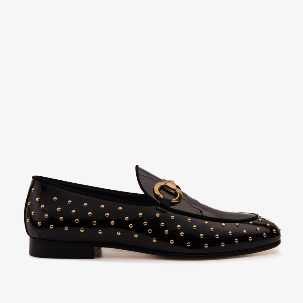 The Jupiter Shoe Black Spike Leather Bit Dress Loafer Limited Edition Shoe - Vinci Leather