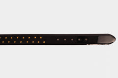 The Jupiter Black Patent Spike Leather Belt - Vinci Leather