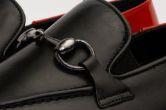 The Maratea Black Leather shoe Bit Loafer Shoe - Vinci Leather