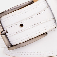 The Lexington White Leather Belt - Vinci Leather