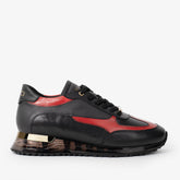 The Arda Black Red Leather Sneaker - Vinci Leather