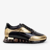The Arda Black Gold Leather Sneaker - Vinci Leather