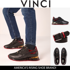 The Rialto Black Red Patent Leather Sneaker - Vinci Leather