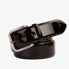 The Royal Hand Craft Black Patent Leather Belt - Vinci Leather