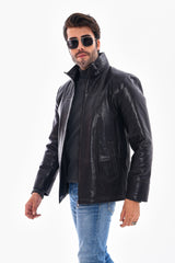 The Nero Black Leather Jacket - Vinci Leather