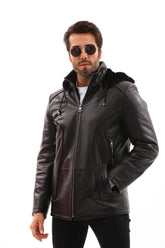 The Bergamo Black Shearling Leather Jacket - Vinci Leather