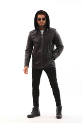 The Bergamo Black Shearling Leather Jacket - Vinci Leather