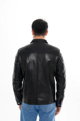 The Mantua Black Leather Jacket - Vinci Leather