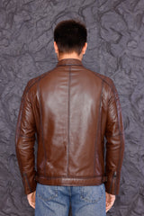 The Argento Brown Leather Jacket - Vinci Leather
