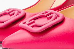 The Maneadero Pink Leather Pump Fuchsia Sole Shoe - Vinci Leather